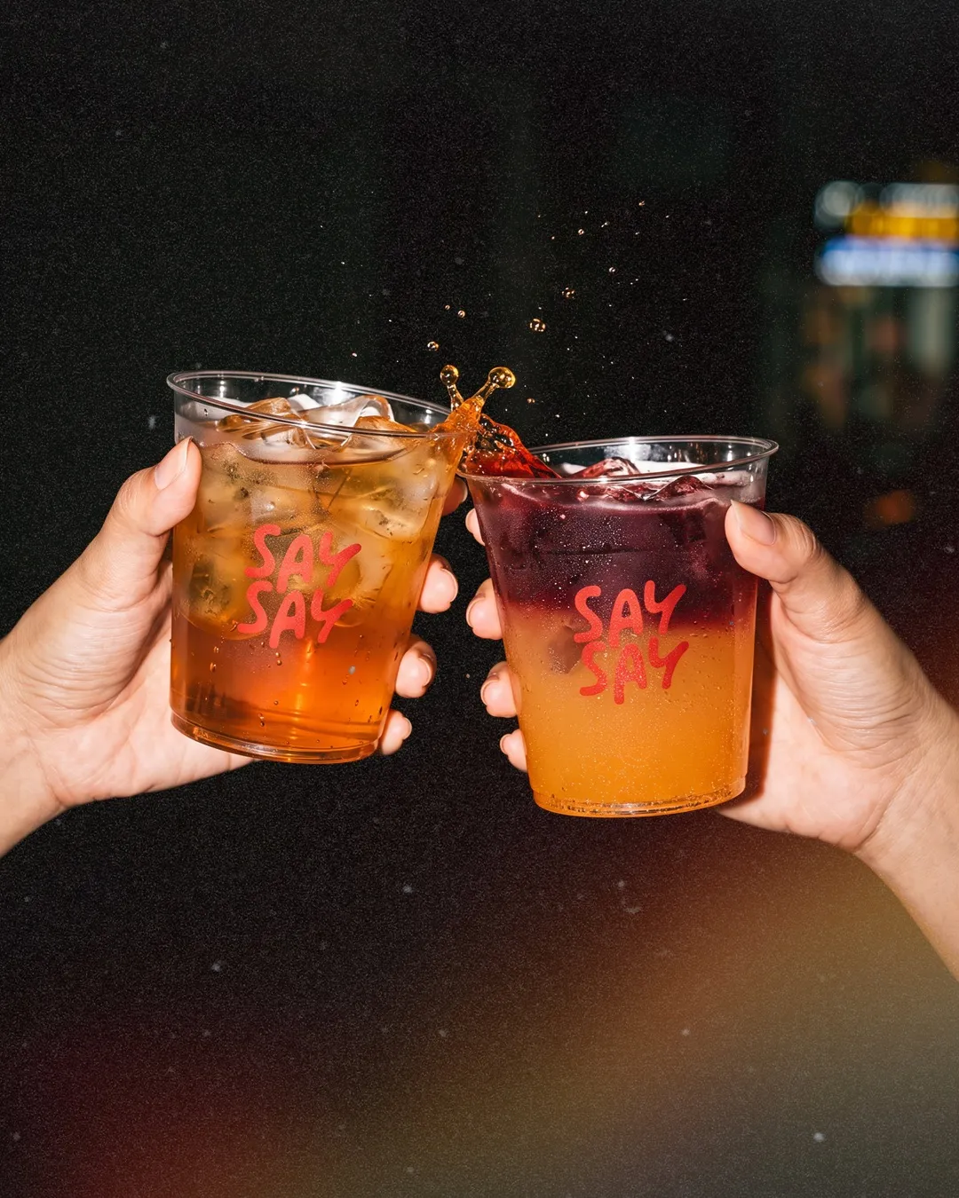 The SAYSAY mobile bar setup at an off-site event.
