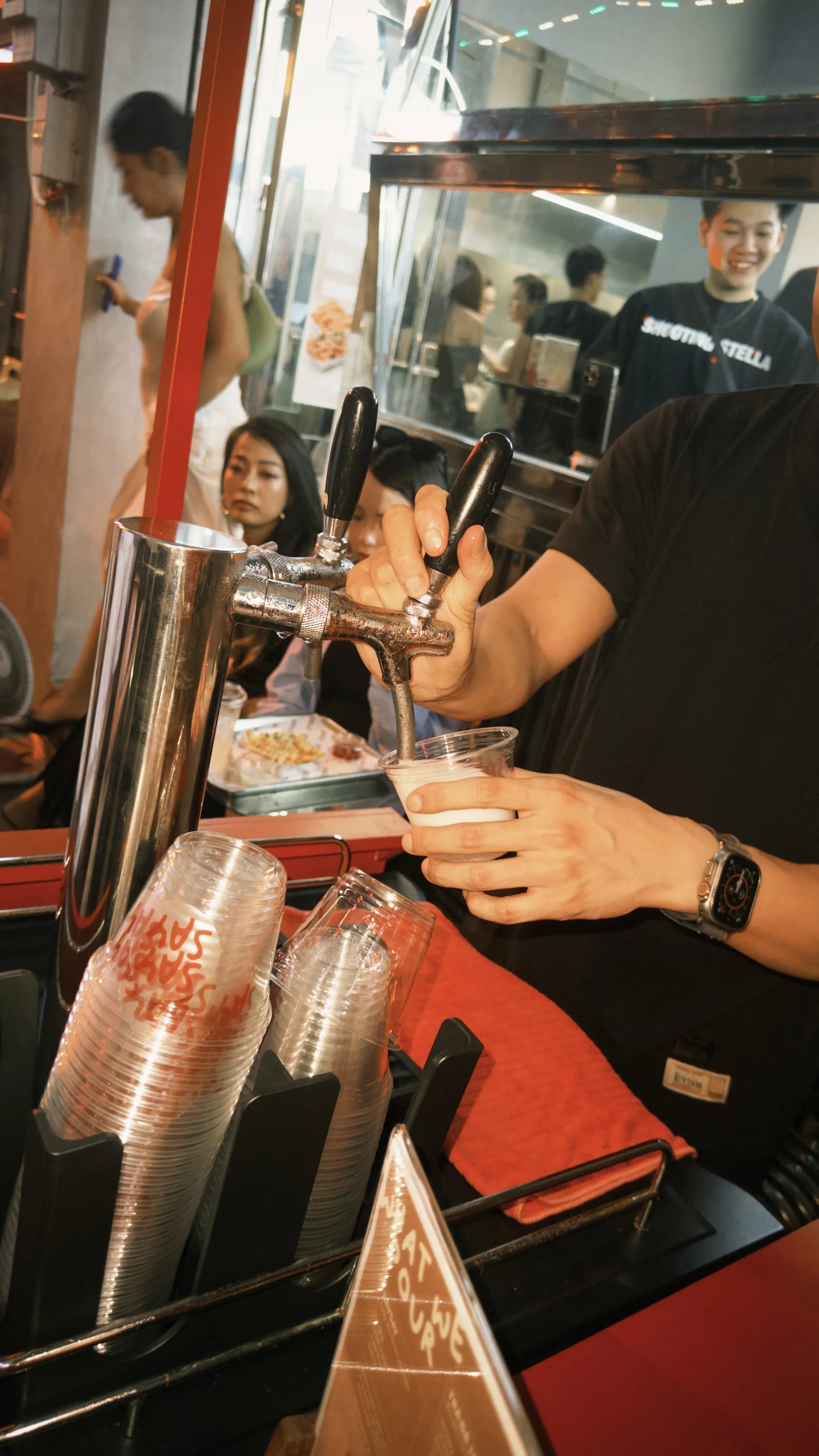 The SAYSAY mobile bar setup at an off-site event.